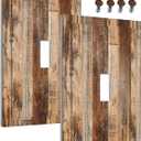 Decorative Light Switch Cover Plate Vintage Yellow Brown boards Tan Wood Plank 1 Gang Wall Plate Cover Single Toggle Switch Plate Covers Jumbo Electrical Switchplate Receptacle 2Pack