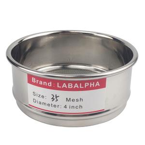 LABALPHA 35 Mesh Lab Sieves, Test Sieve #35 Mesh, 4'' Diameter, 304 Stainless Steel Wire Cloth (0.5mm) LABALPHA 35 Mesh Lab Sieves, Test Sieve #35 Mesh, 4'' Diameter, 304 Stainless Steel Wire Cloth (0.5mm)