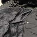 MOERDENG Women's Winter Puffer Coat Thicken Fleece Lined Down Jacket Waterproof Faux Fur Detachable Hooded Parka (Black, XL)