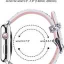 Iiteeology Compatible with Apple Watch Band 46mm 45mm 44mm 42mm, Glitter Shiny Bling Leather Band for iWatch Series 11-1/SE 3 - Silver