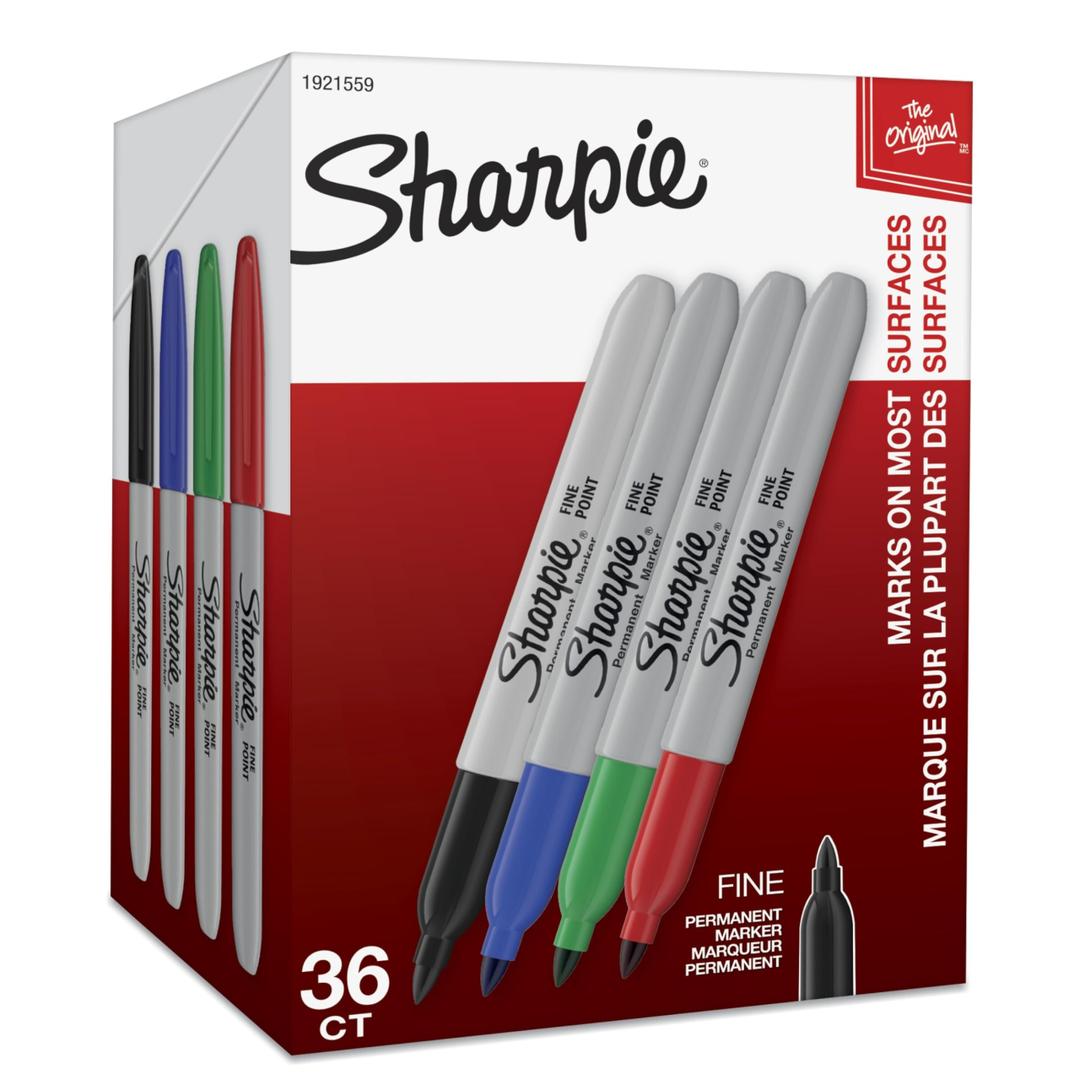 Sharpie Permanent Markers, Fine Point, Assorted Colors, 36 Count  