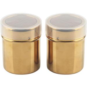 Stainless Steel Powder Shaker, 3.5 x 3inch Fine Mesh Shaker Powder Cans with Lid, Powder Sugar Shaker for Sifter Cocoa/Cinnamon Powder/Coffe/Hold Salt/Pepper (2pcs)