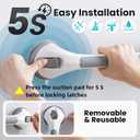 TAILI Grab Bars for Bathtubs and Showers 2 Pack Suction Grab Bar, Heavy Duty Shower Handle Removable Bath Handrails for Seniors and Elderly, Bathroom Safety Grip No Drilling Waterproof,Grey