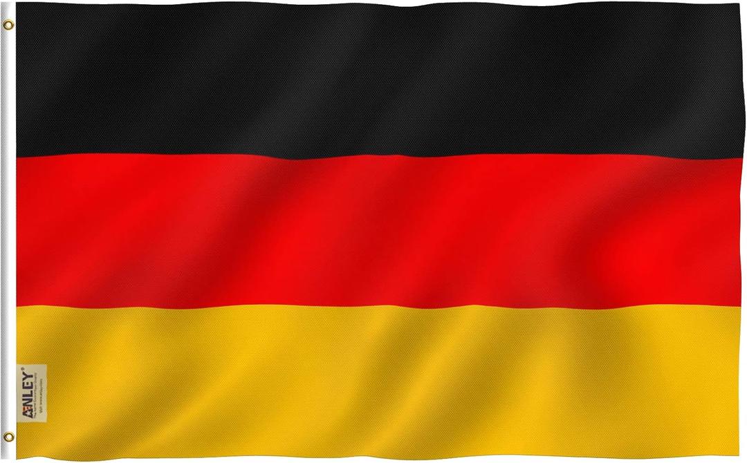 Anley Fly Breeze 3x5 Foot Germany Flag - Vivid Color and Fade proof - Canvas Header and Double Stitched - German Flags Polyester with Brass Grommets 3 X 5 Ft