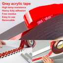 3M Double Side Tape Heavy Duty,2in x 10ft Mounting Tape Strong Adhesive Double Sided Tape Waterproof Foam Tape for LED Strip Light, Picture Hanging Strips for Wall