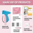 Stitch Gun for Clothes - Handheld Stitch Gun Quick Clothing Fixer - Tagging Gun - Includes 6 Needle, 1000 Black Fasteners & 1000 White Fasteners 