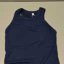 REORIA Women's Built in Bra Tank Tops Racerback Ribbed Sleeveless Fitted Summer Outfits 2026 (Navy Blue)