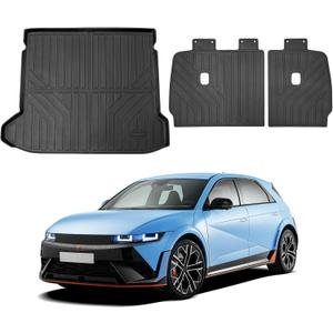 Powerty Cargo Mat with Backrest Mat for Hyundai Ioniq 5 2022-2025 2026, All Weather TPE Cargo Mat Liner for Rear Trunk