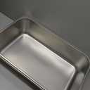 Kichwit Stainless Steel Cat Litter Box, Metal Litter Pan for Cat, Non Stick Smooth Surface, 21.1" L x 13.1" W x 6" H