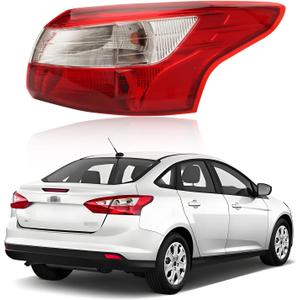 Tail Lights Assembly Compatible with Fo-rd Focus Sedan 2012 2013 2014, [Bulbs Included] Right/Passenger Side, Taillight Rear Lamp Assembly, Red Lens