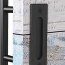 EaseLife 10" Sliding Barn Door Handles and Pulls, Rustic Double Sided Hardware Set, Heavy Duty, Matte Black Powder Coated Finish, Easy Install