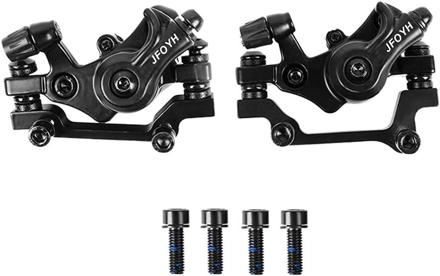 JFOYH Mechanical Disc Brake Set for MTB Road Bike Folding Bike and BMX with 160mm Rotor Mounting Adapter, Cycling Front and Rear Bicycle Bike Disc Brake Calipers-Black/Red