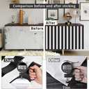 Cohoo Home Black and White Wallpaper Peel and Stick Striped Contact Paper for Cabinets Black and White Contact Paper Modern Self-Adhesive Removable Wallpaper Bedroom Bathroom Waterproof 393inL 18inW
