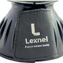 Rubber Horse Bell Boots  Durable Overreach Protection & Secure Hook-and-Loop Closure (L-Black)