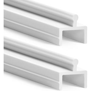 CroBlissful 2 Pcs Sliding Screen Door Track Bottom Replacement 48 Inch White Vinyl Track Long Easy to Cut Screen Door Hardware for Home Garage Office Parts Patio Repair Guide
