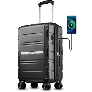 Carry On Luggage 22x14x9 
LUGGEX Carry on Luggage for Airplanes, Polycarbonate Expandable Hard Shell Suitcase for Travelling (Black, 20 Inch)