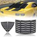 Window Louvers 2010-2015 Rear+Side Set Sun Shade Windshield Cover Matte Black Compatible with Chevrolet Chevy Camaro 2010 2011 2012 2013 2014 2015