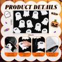 Black Ghost Bath Mat Soft Halloween Bathroom Rug Non Slip Cute Spooky Ghost Bathroom Decoration Shaggy Plush Microfiber Rug Halloween Decor for Home Bedroom Shower Floor, 15.75 x 23.62 Inch (1'4" x 1'11" (Rectangular))