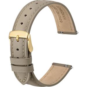 Anbeer Flat Thin Elegant Genuine Leather Watch Strap,Quick Release Replacement Watch Band for Women,Band Size 12mm 14mm 16mm 18mm 20mm 22mm for Choose