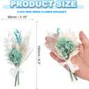 PATIKIL Mini Dried Flower Bouquet, 6 Pcs Pampas Grass Natural Wildflower with Stem Decor Baby's Breath Boho Floral Plant Flower for Crafts DIY Photo Props Gift Wedding Decor, Blue Green