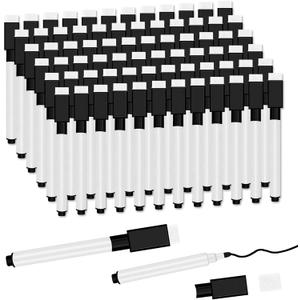 72 Pcs Black Magnetic Dry Erase Markers with Eraser Cap, White Board Mini Dry erase Markers Bulk, Fine Point Tip Student White Board Markers for Teachers Office School Supplies