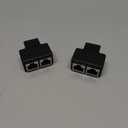 RJ45 Splitter Connector, Aoiutrn Dual LAN Ethernet Socket USB 1 to 2 Female Network Adapter Compatible with Cat5, Cat5e, Cat6, Cat7