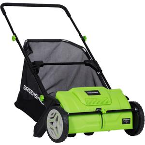 Pickup Pro Garden Sweeper - Manual Leaf & Grass Push Lawn Sweeper (Pickup)