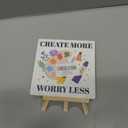 Painting Gifts for Women Men, Birthday Christmas Gifts for Artist Art Lover Students Painter, Art Lover Gifts for Teacher, Artist Birthday Gifts, Artist Decor Sign, Create More Worry Less