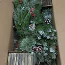 Jin&Bao 4FT Potted Christmas Tree with 100 Lights, 2 Pack Artificial Xmax Tree Timer Function with Long Pine Cones & Red Berries, 3AA Battery Operated Christmas Decorations for Outdoor, Porch