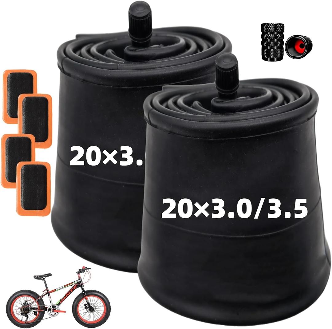 20x4.0 Fat Tubes 20x3.0/3.5 Fat Tire Tube 20x3.5/4.0 Bike Tube 20x4.0/4.5 Heavy Duty Tire Tubes for 20 Electric Bike Fat Beach Bike 2 Pack