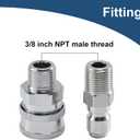 Raincovo Pressure Washer Quick Connect 3/8 Inch, Pressure Washer Fittings, Adapter Set, Male Thread, 4 Pieces