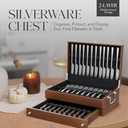 Premium Flatware Chest For 12+ Sets | Anti Tarnish Silverware Storage For Full Sets | Wooden Silver ware Box Storage | (Flat ware Not Included)
