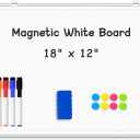 Double-Sided Magnetic Whiteboard, 18" x 12" Dry Erase Board Aluminum Frame for Wall, White Board Marker Board for Kitchen, Memo, School, Home, Office