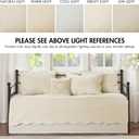 Madison Park Daybed Cover Set Damask Quilted Cover for Daybeds, All Season, Pre-washed Cotton-Filled Coastal Bedding with Scallop Edge, Shams, Bedskirt, Dcor Pillows, Tuscany, Cream, 39"x75", 6 Piece, 75"x39"