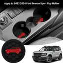 Car Cup Holder Coaster for 2021-2025 Ford Bronco Sport Silicone Non-Slip Cup Holder Coasters Interior Accessories 2 Packs (Black&Red)