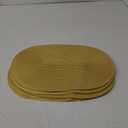 AHHFSMEI Placemats Set of 6 for Dining Table Washable Woven Vinyl Non-Slip 18x12 inches Placemat Heat-Resistant Durable Table Mats for Dining Table Easy to Clean (Wheat Yellow)