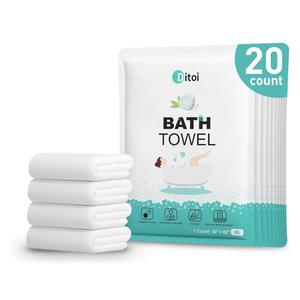 Ditoi Disposable Bath Towels,Extra Large Beach Towels 30"X60", Camping Towels for Travel Hotel, Soft Quick Dry Shower Tissue for Body,Gym Sports,Beach (XL,15 Count)