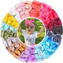 CellElection 20PCS Baby Girls Soft Nylon Headbands 6Inch Big Bows Elastic Nylon Hairbands Hair Accessories for Newborns Infants Toddlers Kids