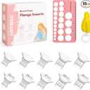 Flange Sizing Kit Upgrade, 10PCS 13/15/17/19/21mm Flange Inserts, Compatible with Most 24mm Wearable Breast Pumps from Medela/Spectra/Momcozy etc, 24mm Tunnel Reduction to Other Correct Size