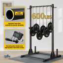 Jusgym Pull Up Station, Strength Training Workout Pull Up Bar Free Standing for Home Gym, Adjustable Heavy Duty Pullup Bar Station Outdoor/Indoor, 600LBS Weight Capacity 46"W