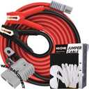 NOONE 0 Gauge 30 FT Heavy Duty Jumper Cables - 1000Amp Quick Connect Automotive Booster Jumper Cables for Car, SUV and Trucks Battery - Jumper Cables Kit with Gloves, Goggles in Carry Bag