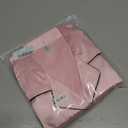 Womens Silk Satin Pajamas Set 2 Piece Satin Pjs Shorts Set Soft Button Down silk Loungewear Sets (Pink, S)