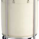 ELYKEN Laundry Basket with Wheels, 170L Rolling Laundry Hamper with Removable Bag and Steel Frame, Round Laundry Cart with 4 Casters and 2 Brakes, Ideal for Bedroom, Bathroom, Laundry Room, Cream (170L (23.6 x 31.9 Inches))