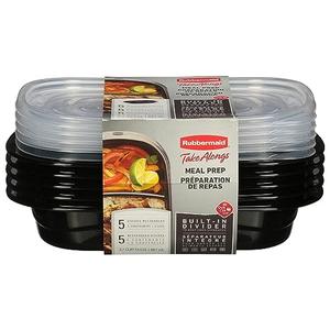 Rubbermaid Take Alongs 4.7 Cups Black Food Container and Lid 4Pack