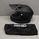 TRIANGLE Dual Sport Motorcycle Helmet Dirt Bike Helmets ATV Full Face Helmet for Adults Men with Internal Sunshield DOT Approved (X-Large, Matte Black)