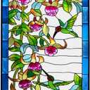 VEWOGARDEN Hummingbird Stained Glass Window Hangings, Bird Suncatcher Panel with Metal Chain for Windows Decor Indoor Outdoor (W10xH15 inch)