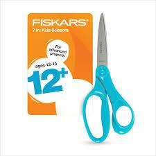 Fiskars 7" Student Scissors for Kids 12-14 - Scissors for School or Crafting - Back to School Supplies - Blue