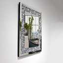 Rectangle Sparkling Decorative Wall Mirror for Home Decoration with Silver Crystal Crush Diamond Dcor, Dimention16x20x1 inch, Wall Hang Frameless Mirrors Glass Diamond Dcor. (16"L x 20"W)