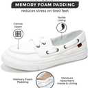 Project Cloud Sneakers for Women - Memory Foam Spring Shoes for Women Footwear - Slip-On Boat Shoes - Non Slip Fashion Sneakers - Lightweight Loafers (Seasalt, Whit, 10) White