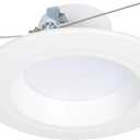 HALO RL 5/6 in LED Recessed Light Trim Selectable Color Temperature 2700K 3000K 3500K 4000K 5000K Dimmable Dim to Warm 600 Lumens Wet Location Indoor Outdoor Retrofit Downlight RL56069FSD2W1EWH